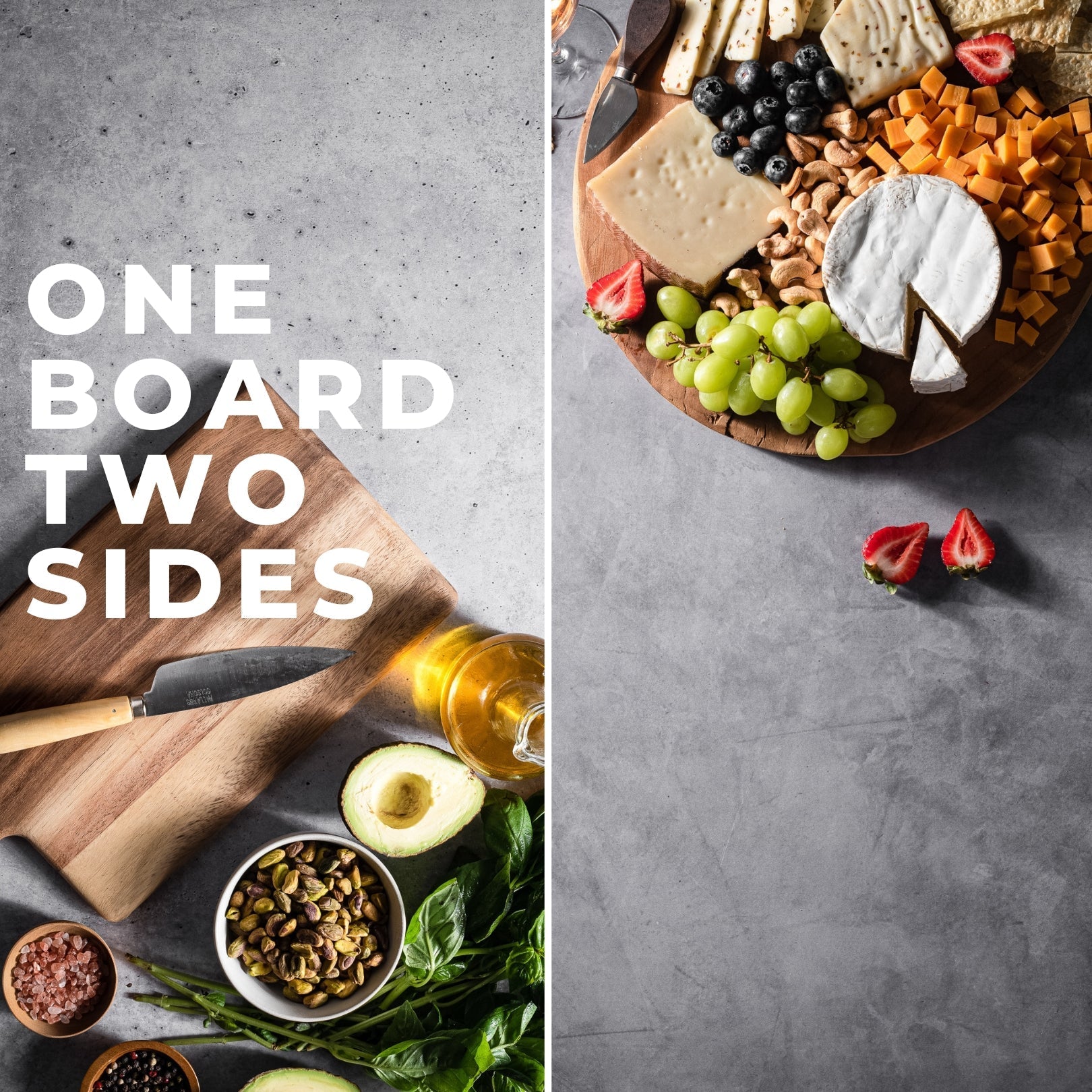 V-Flat Iced Concrete/Midnight Cement - XL Duo Board showing the two different sides.