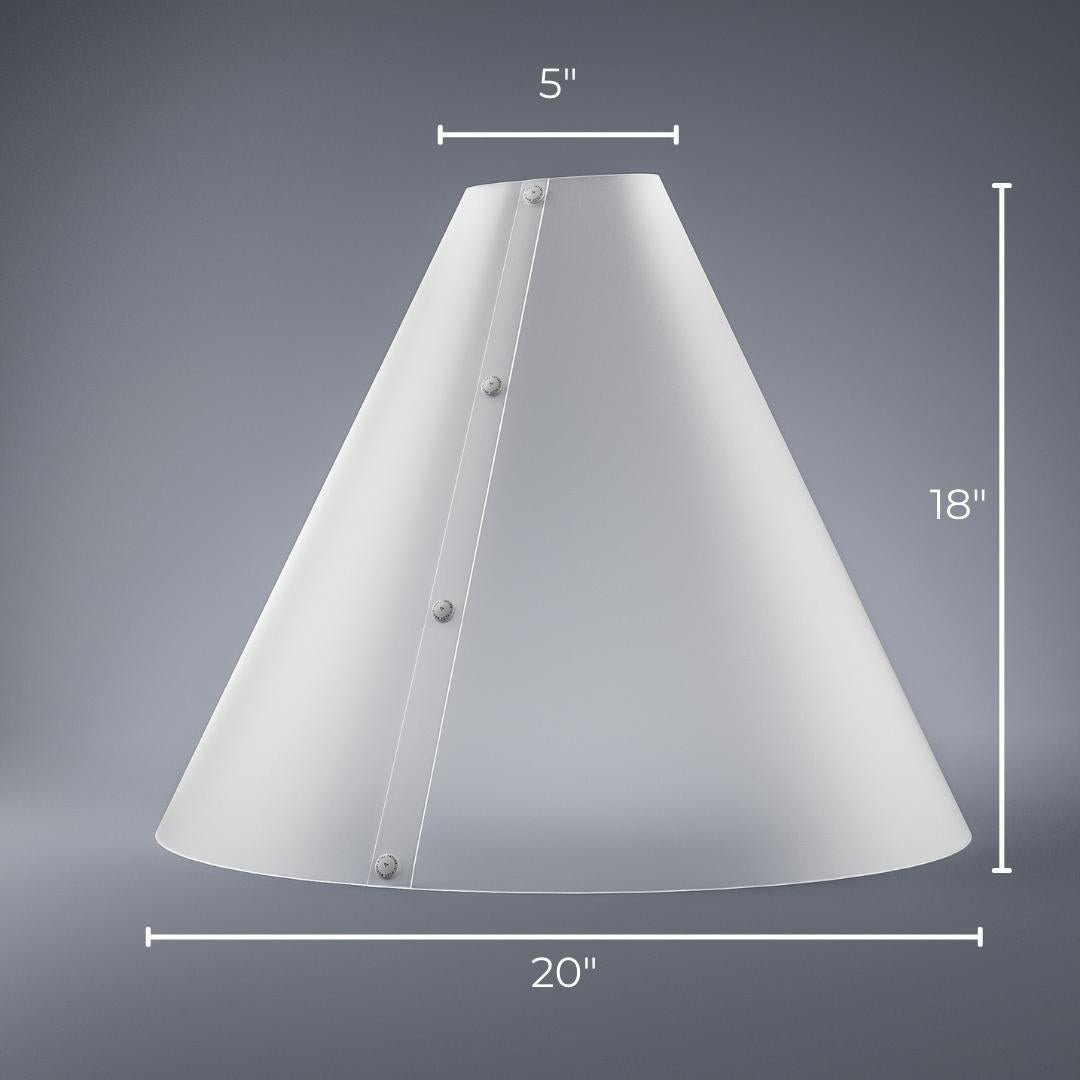 Dimensions image for the V-Flat Light Cone - Large.
