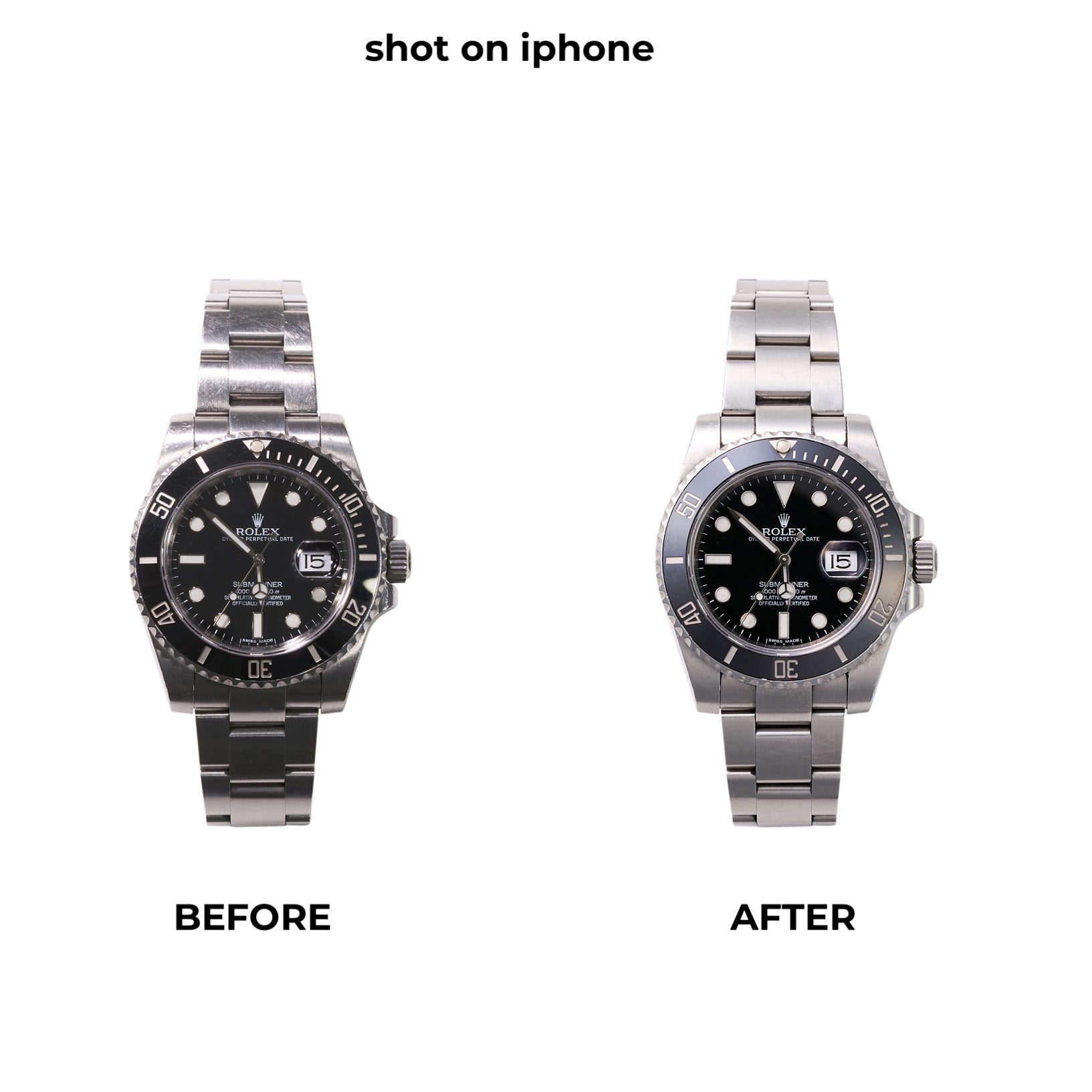 Before/After image using the V-Flat Light Cone - Phone.