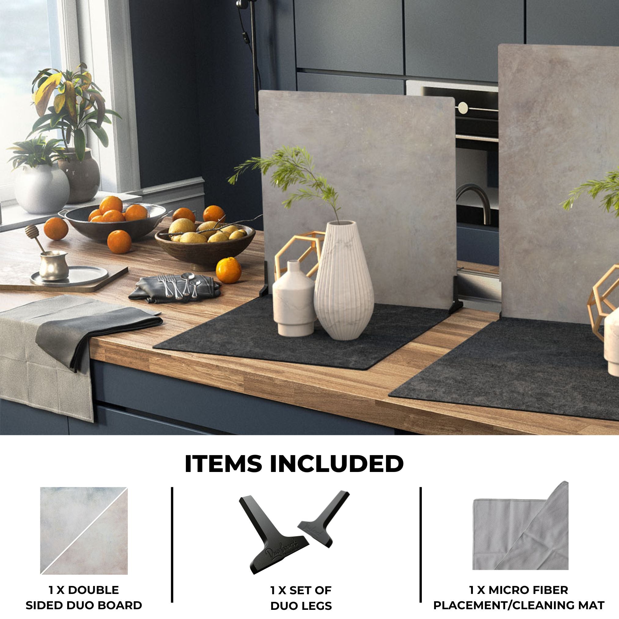 V-Flat Rosé Hue/Washed Pigment Duo Board on a kitchen tabletop shooting with small subjects.