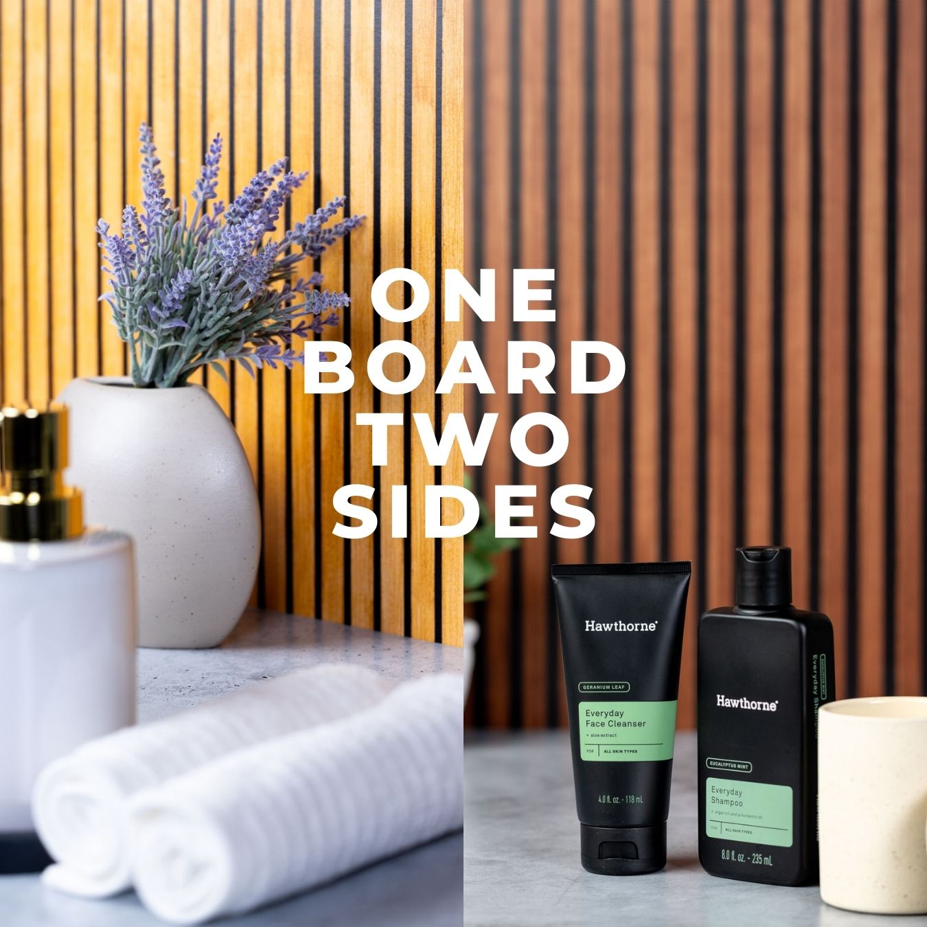 V-Flat Wood Slats Light/Wood Slats Dark - XL Duo Board with both sides shown.