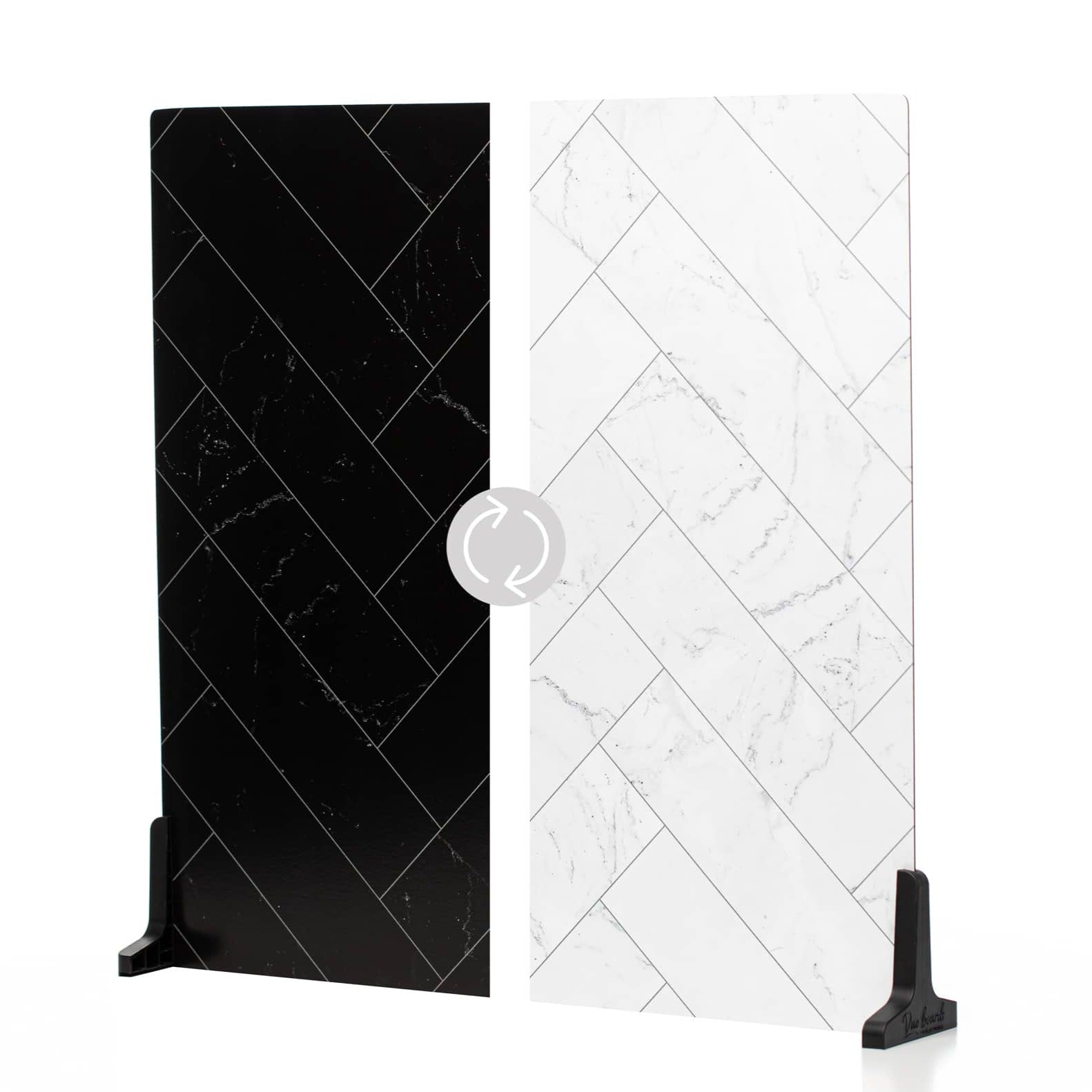 V-Flat Zigzag Marble White/Zigzag Marble Black Duo Board with both sides visible.