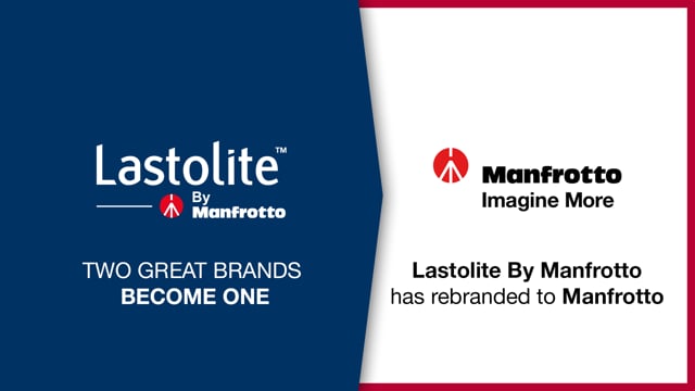Video explaining the rebrand from "Lastolite by Manfrotto" to "Manfrotto".