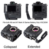 PMG L-Bracket for Sony Alpha A7r Mark IV and a9 Mark II with VG-C4EM Vertical Battery Grip, Arca-Type, SS2 Strap Port