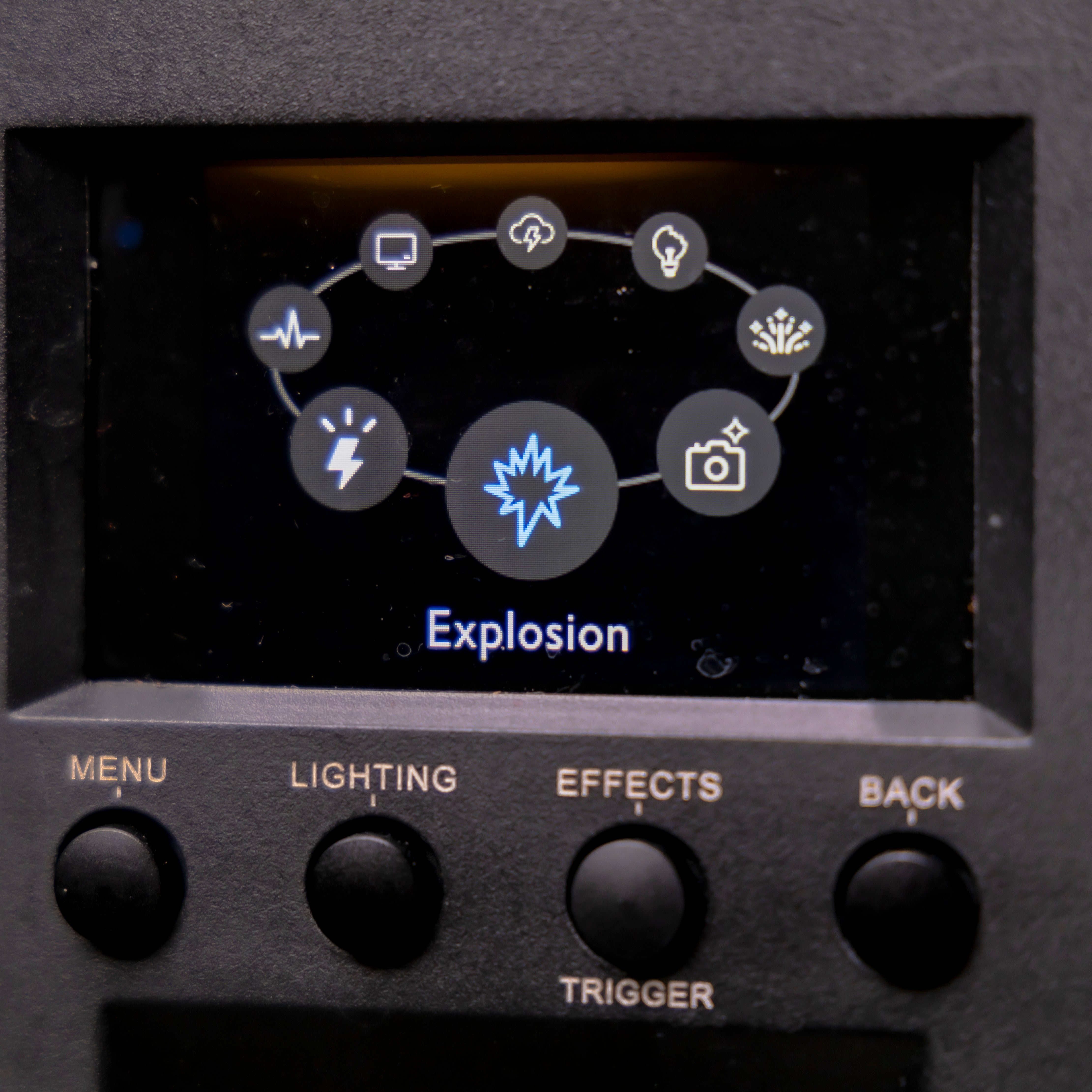 Aputure LS 1200D Ballast/Power Supply detail shot of teh screen.