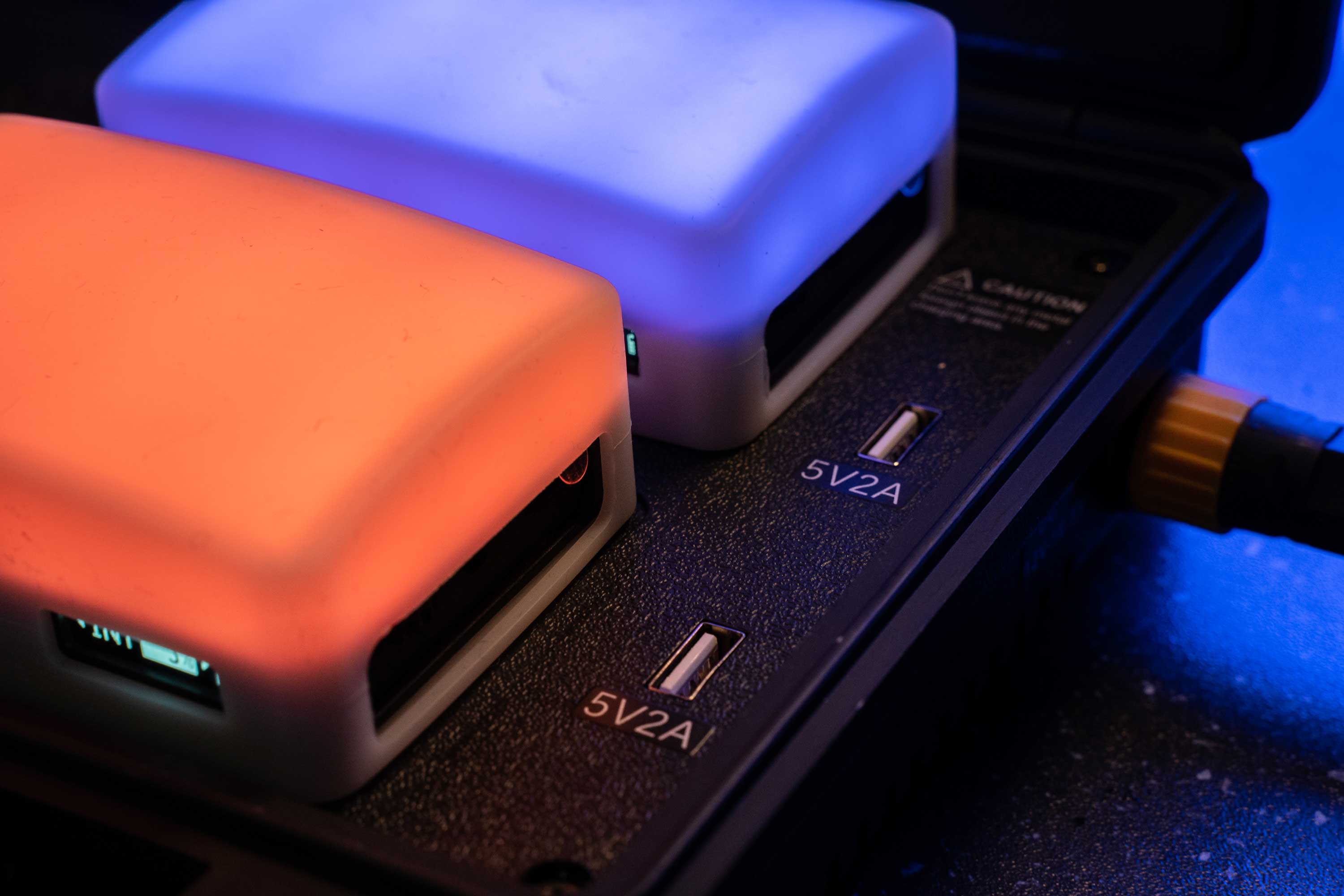 Close-up of the Aputure MC 4-Light Travel Kit (UK Version) (OPEN BOX).