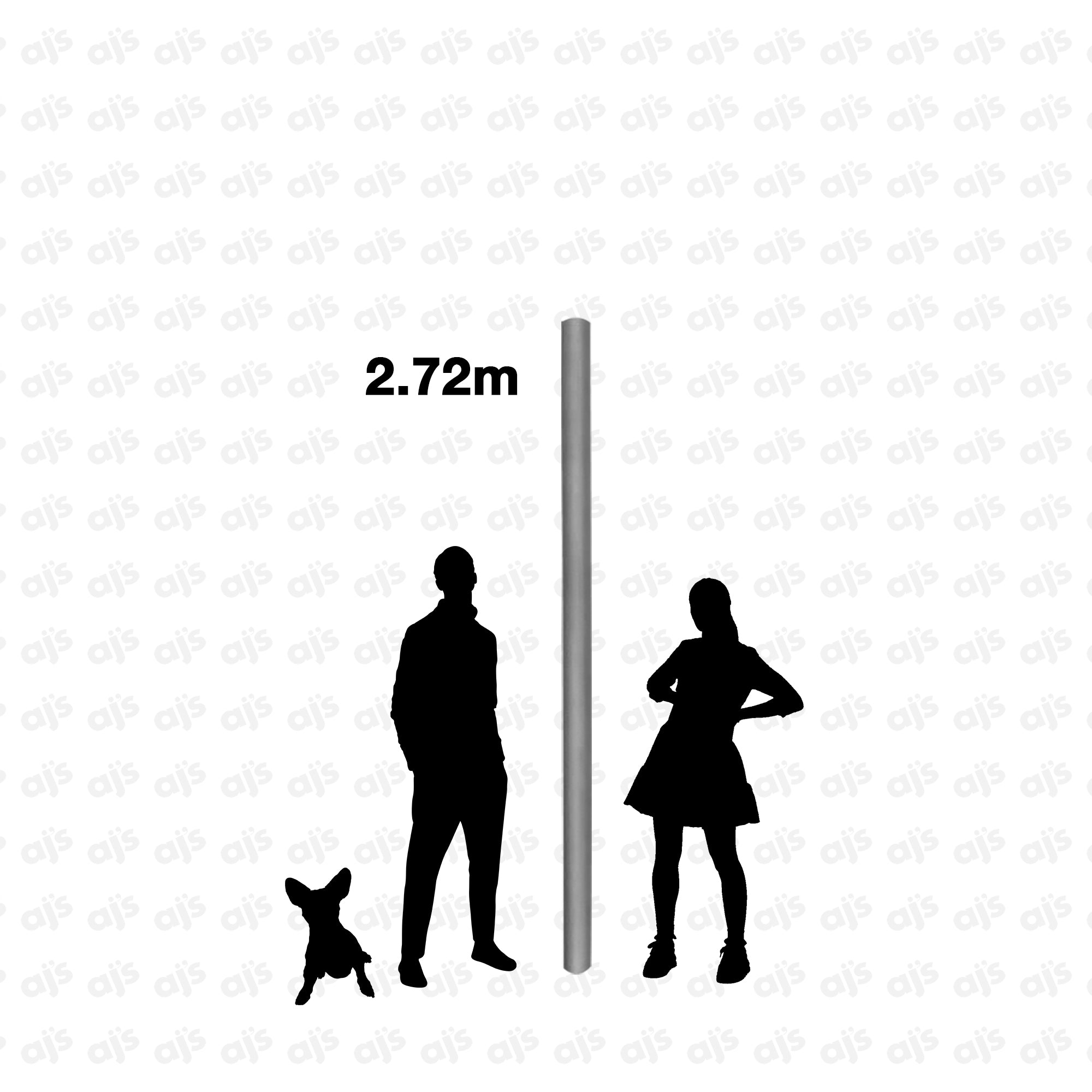 Height perspective for a roll of 2.72m Colorama background paper.