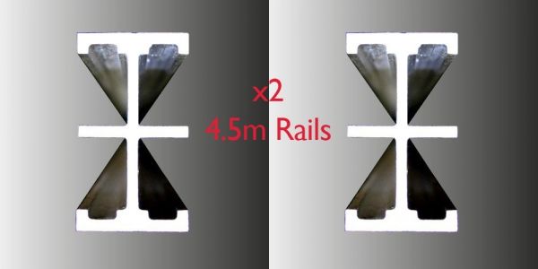 HiGlide 4.5m Support Rails (PAIR) inc. End Stops