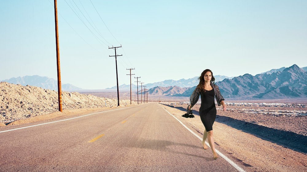 Lastolite Chromakey Green Screen Curtain being utilised to present a different location.