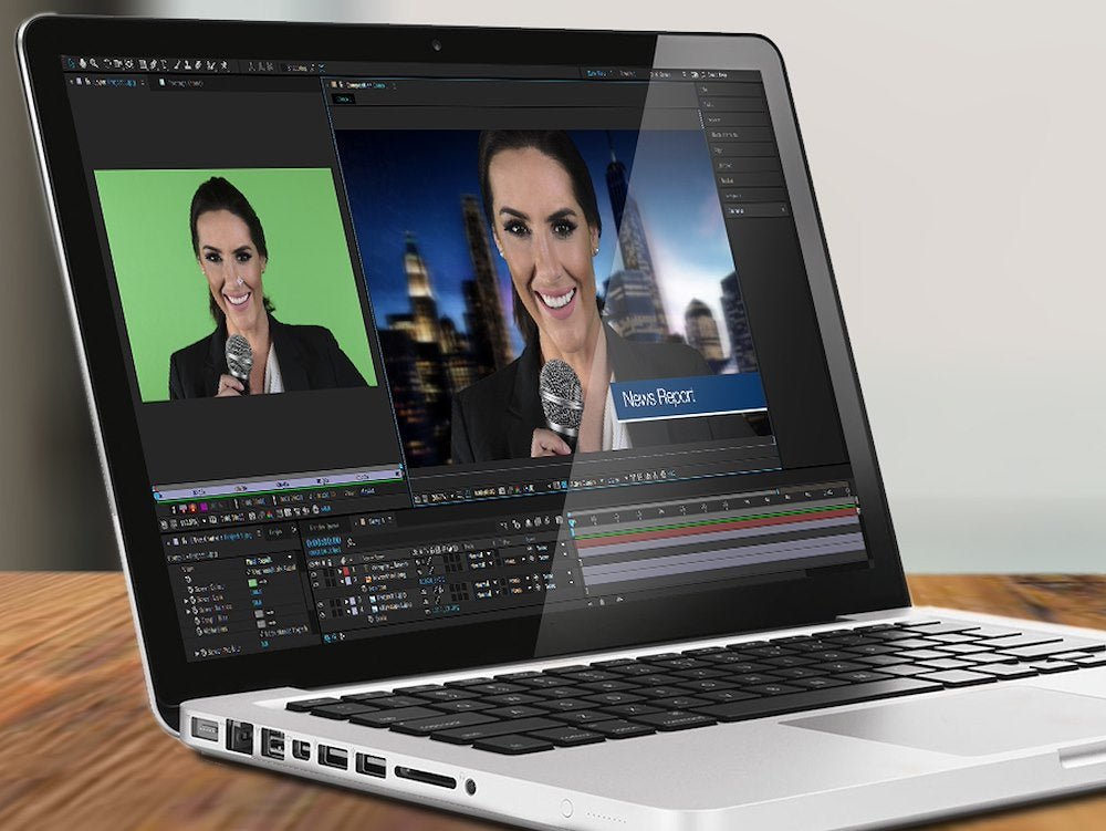 Image showing the overlaid image which replaces the blue or green screen, courtesy of Lastolite.