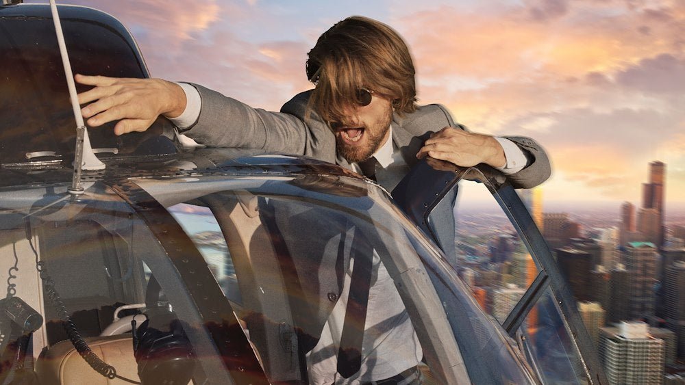 Close-up with the green screen in use to convey an alternative setting because of the Lastolite Panoramic Background.