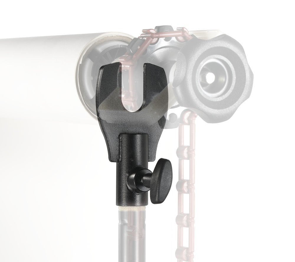 Manfrotto Background Baby Hooks (081) with paper roll ghosted out for illustration purposes.