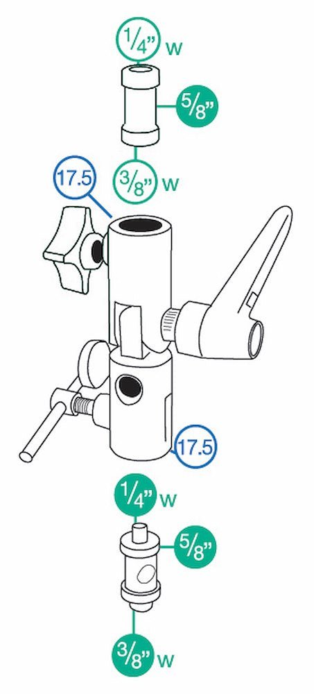 Lite-Tite Swivel Aluminium Umbrella Adapter Diagram