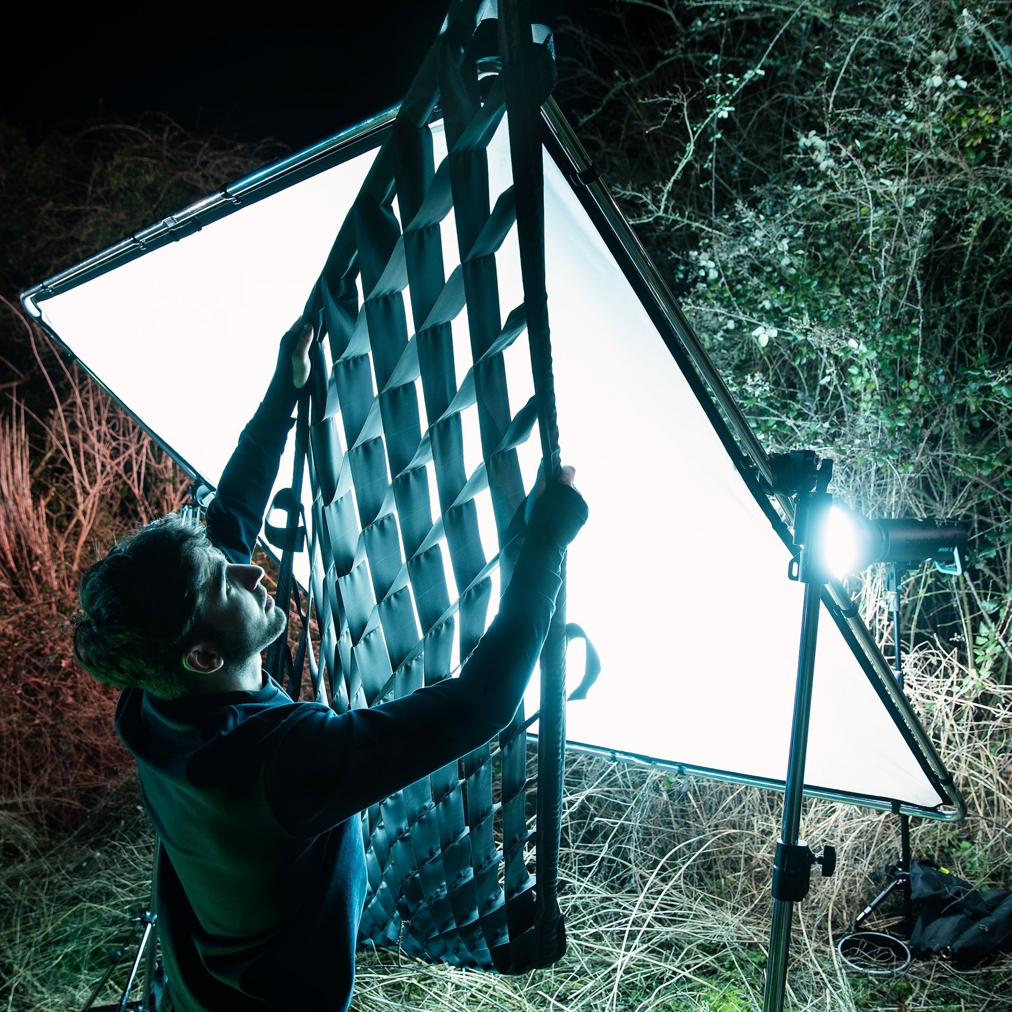 Manfrotto Skylite Rapid DoPchoice 60 Degree SNAPGRID® 2m x 2 being set up