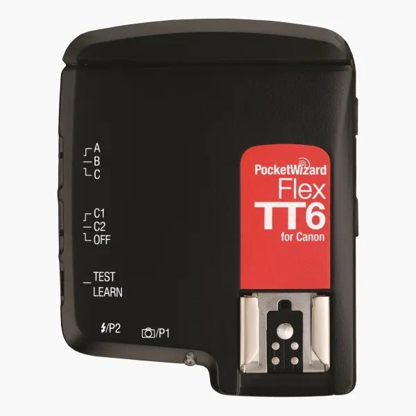 Front view of PocketWizard for Flex TT6 Transceiver for Canon.