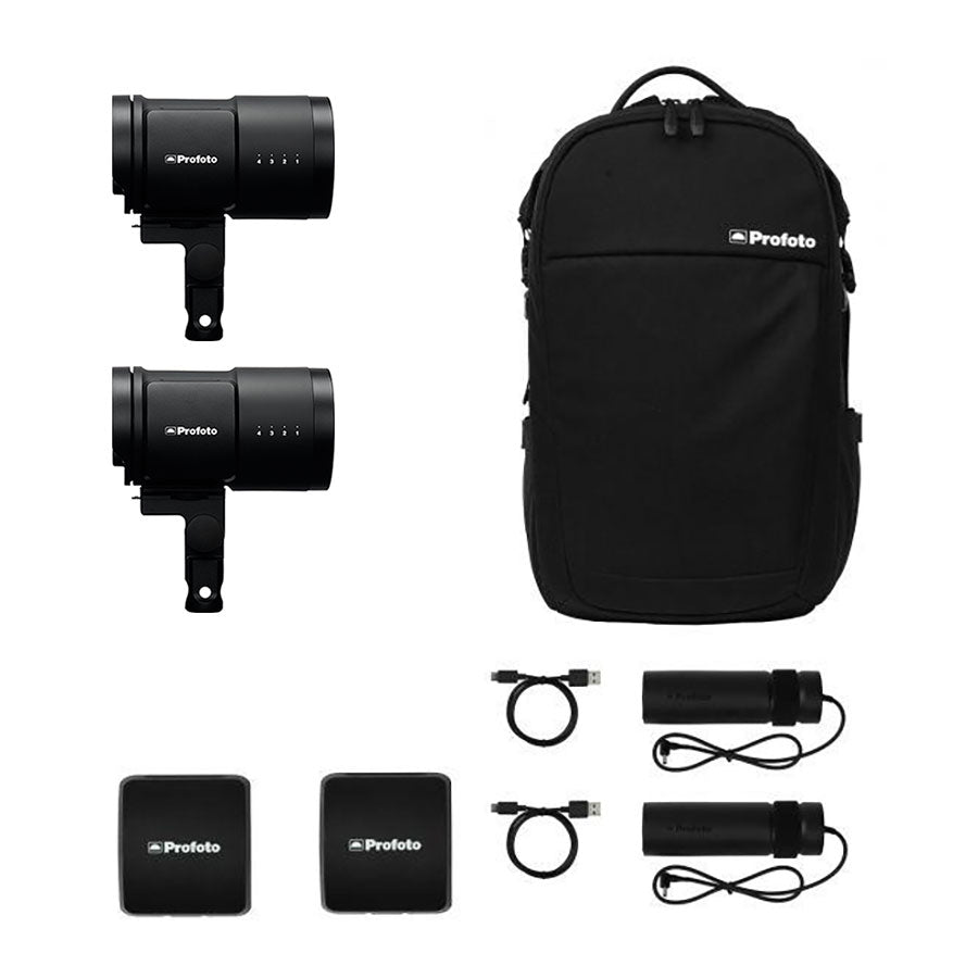 Profoto B10X Duo Kit shown with all components included.