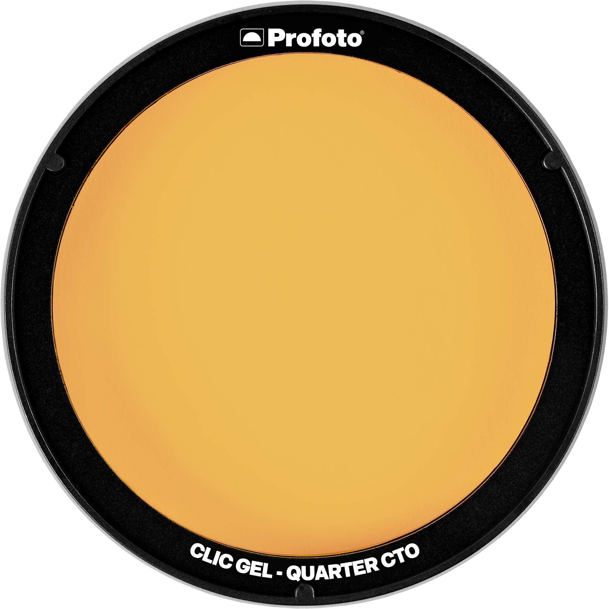 Profoto Clic Gel Quarter CTO filter on a white background.