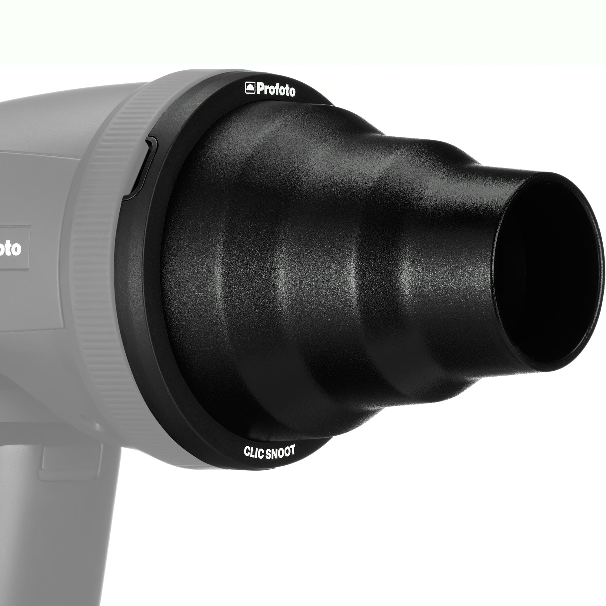 Profoto Clic Snoot highlighted to reinforce the subject with the light ghosted out for illustration purposes.