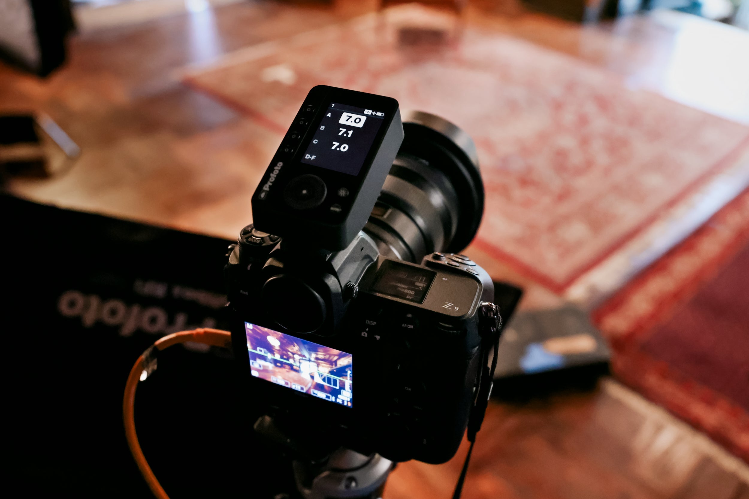 The Profoto Connect Pro on a camera.