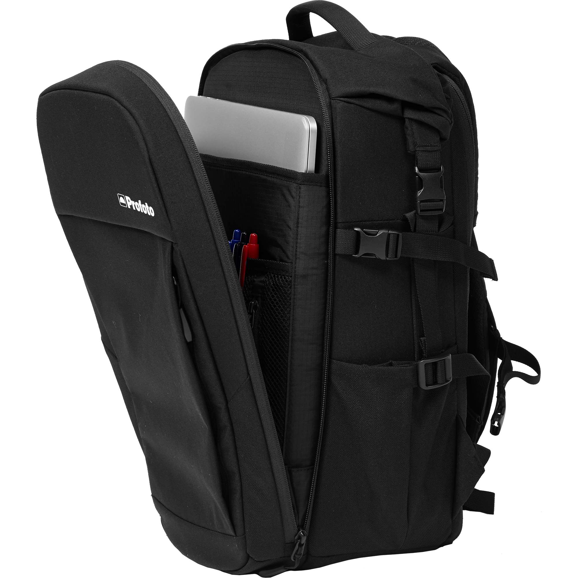 Front pocket open on Profoto Core Backpack S.