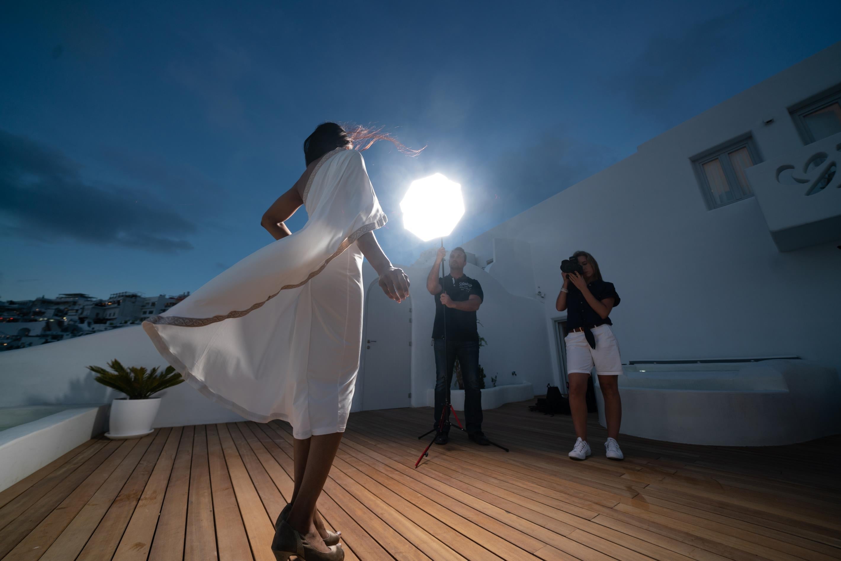 Profoto OCF Beauty Dish shown in action on a photoshoot.