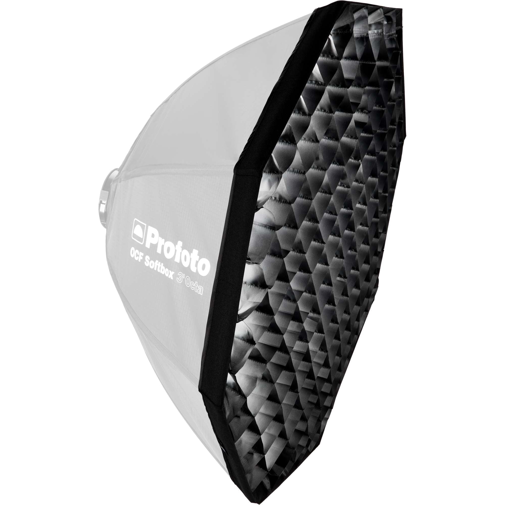 Profoto OCF Softgrid 50° 3' Octa with the accompanying Softbox ghosted out for illustration purposes.