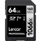 Lexar SD Professional Silver Series UHS-I 1066x 64GB V30
