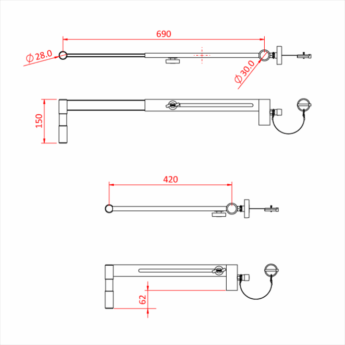 Doughty Junior Adjustable Offset Arm (G1305)