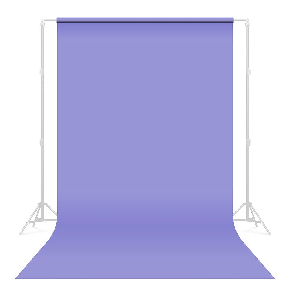 Purple Seamless Background paper ideal for  content creation, shown on optional background support kit that can be purchased separately. 