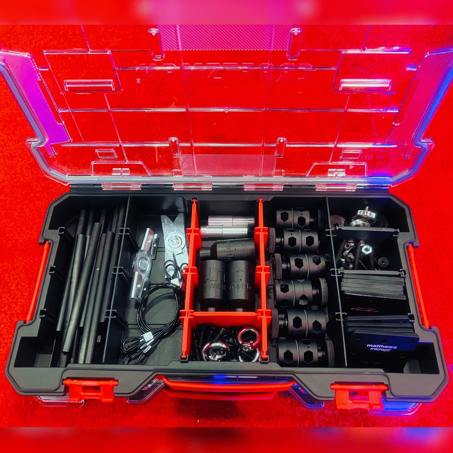 MICROGrip Master Rigging Kit with all components included in its storage box. 