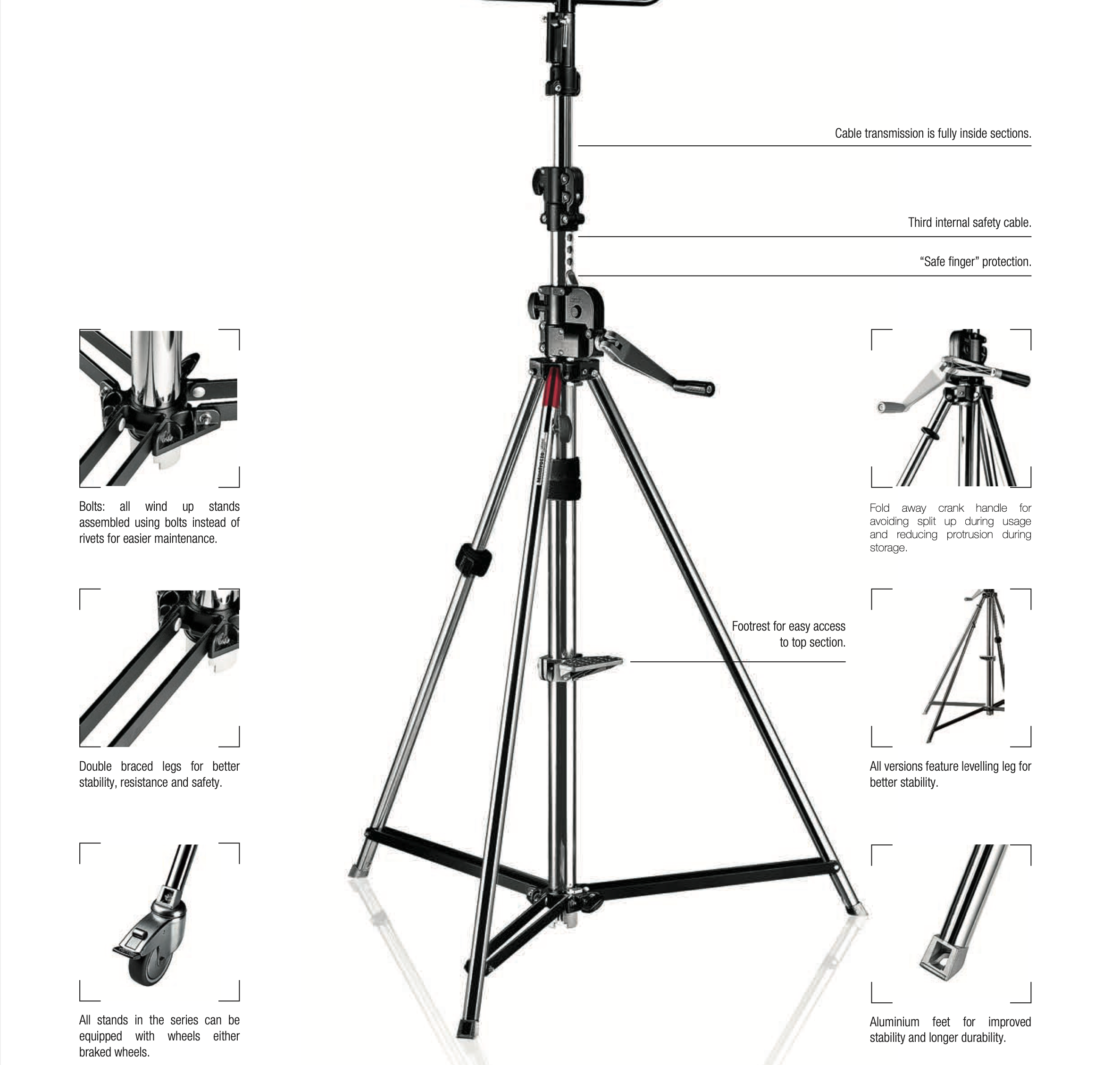 Manfrotto Black Stainless Steel Super Wind Up Stand