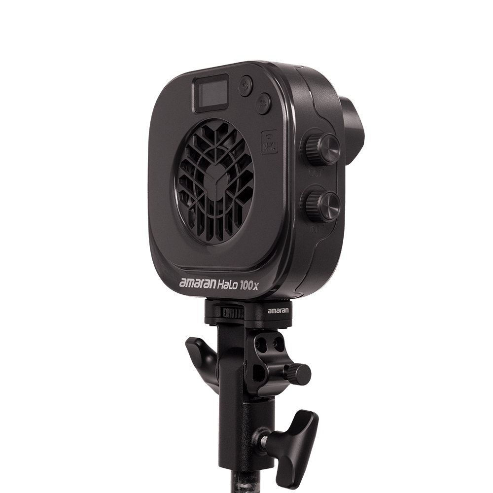 Rear 3/4 view of the amaran Halo 100x.