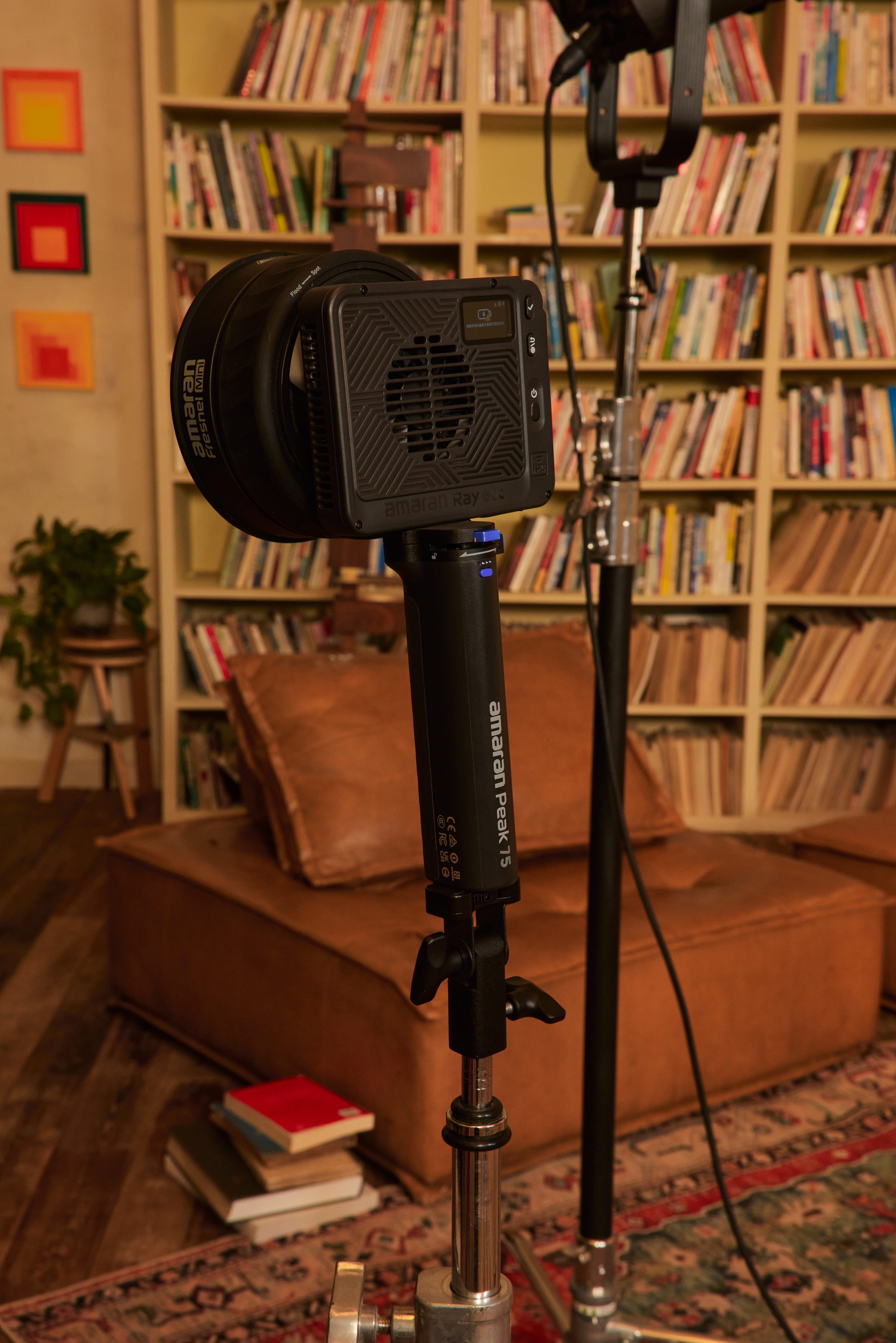 amaran Peak 75 Portable Battery Grip being used in a studio.