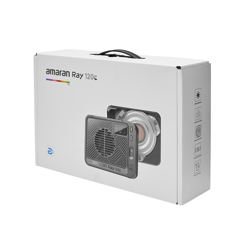 Packaging box for the amaran Ray 120c.