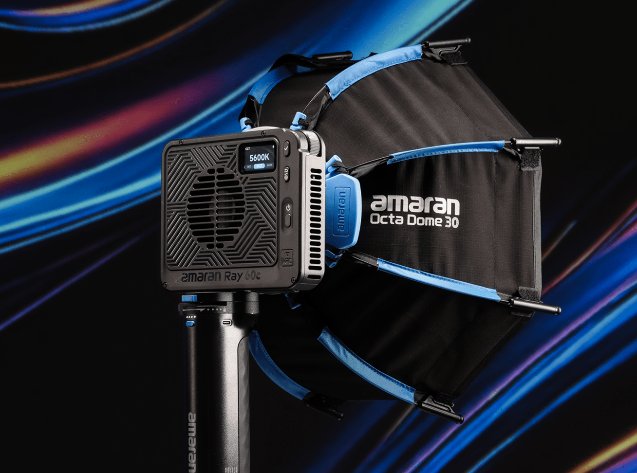 Amaran Ray 60 on a multicoloured background. 