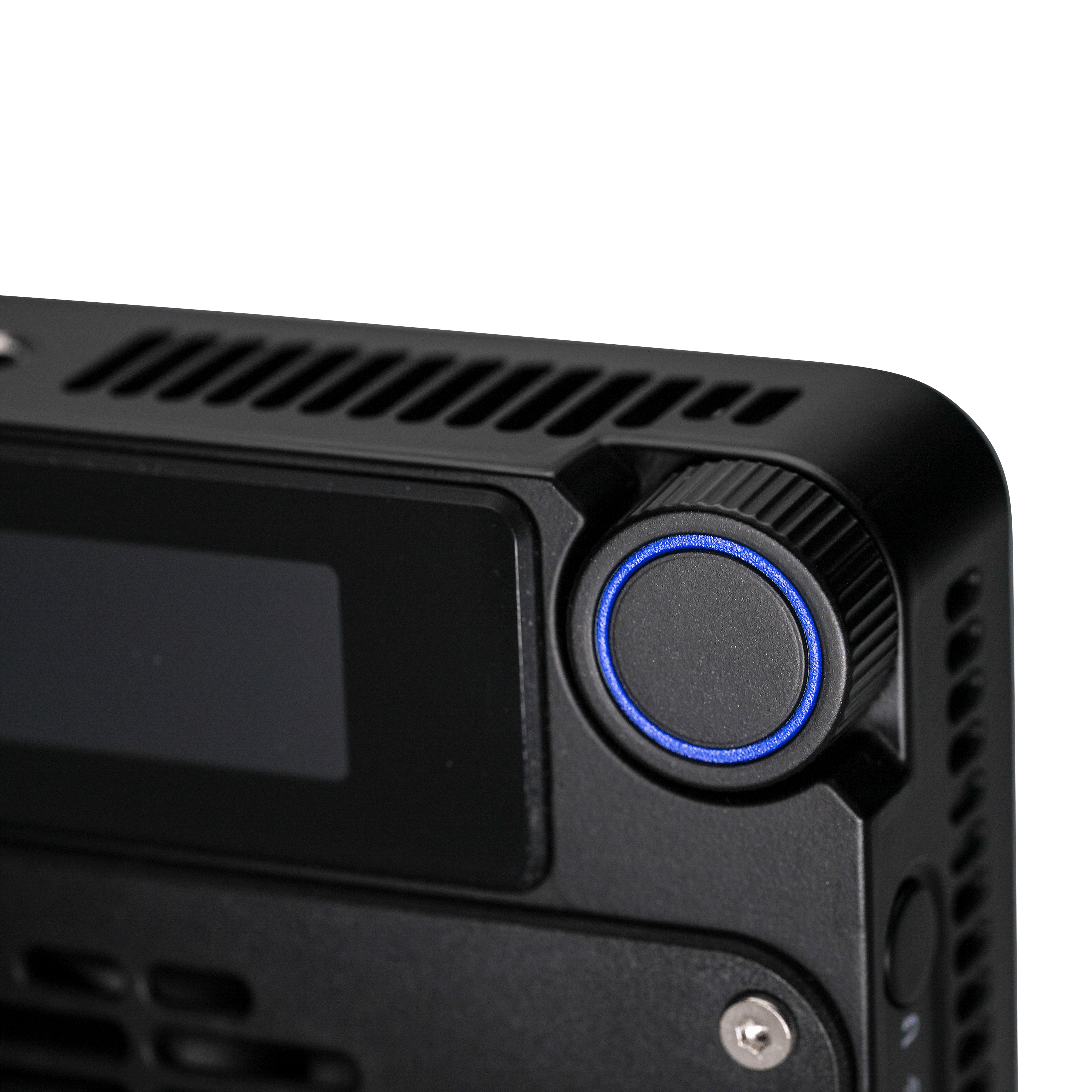 Close-up of the amaran Ace 25c light fixture.