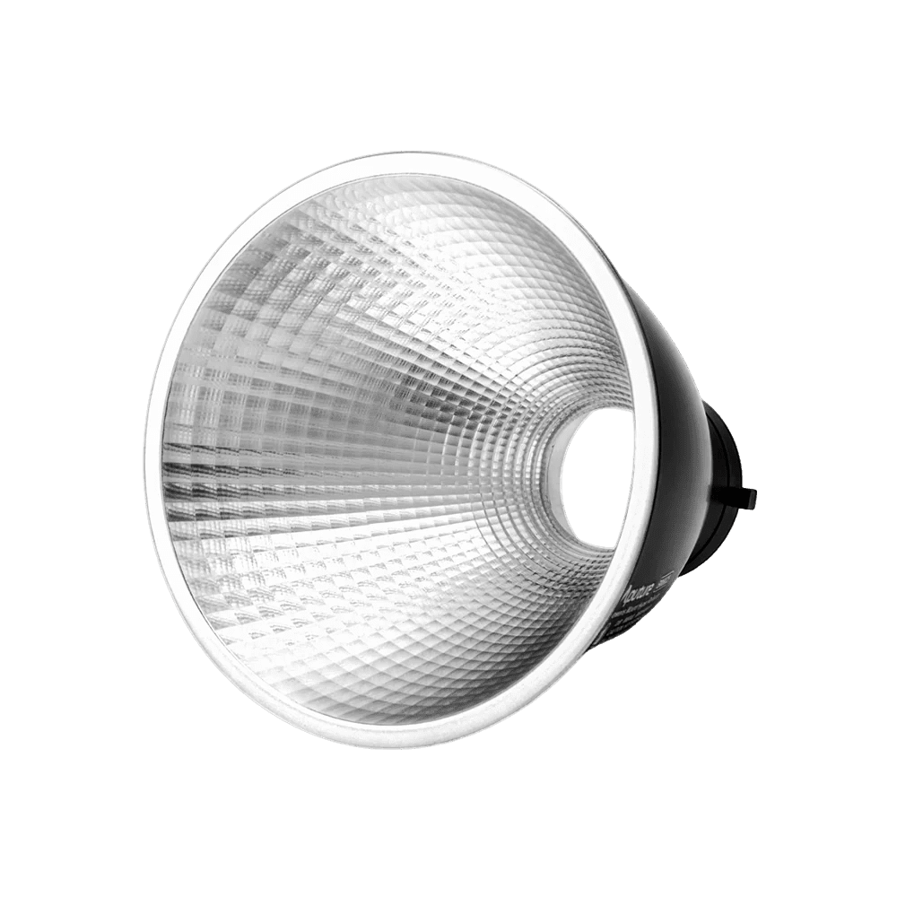 Side view of the Aputure 25 degree Reflector on its own on a white background. 