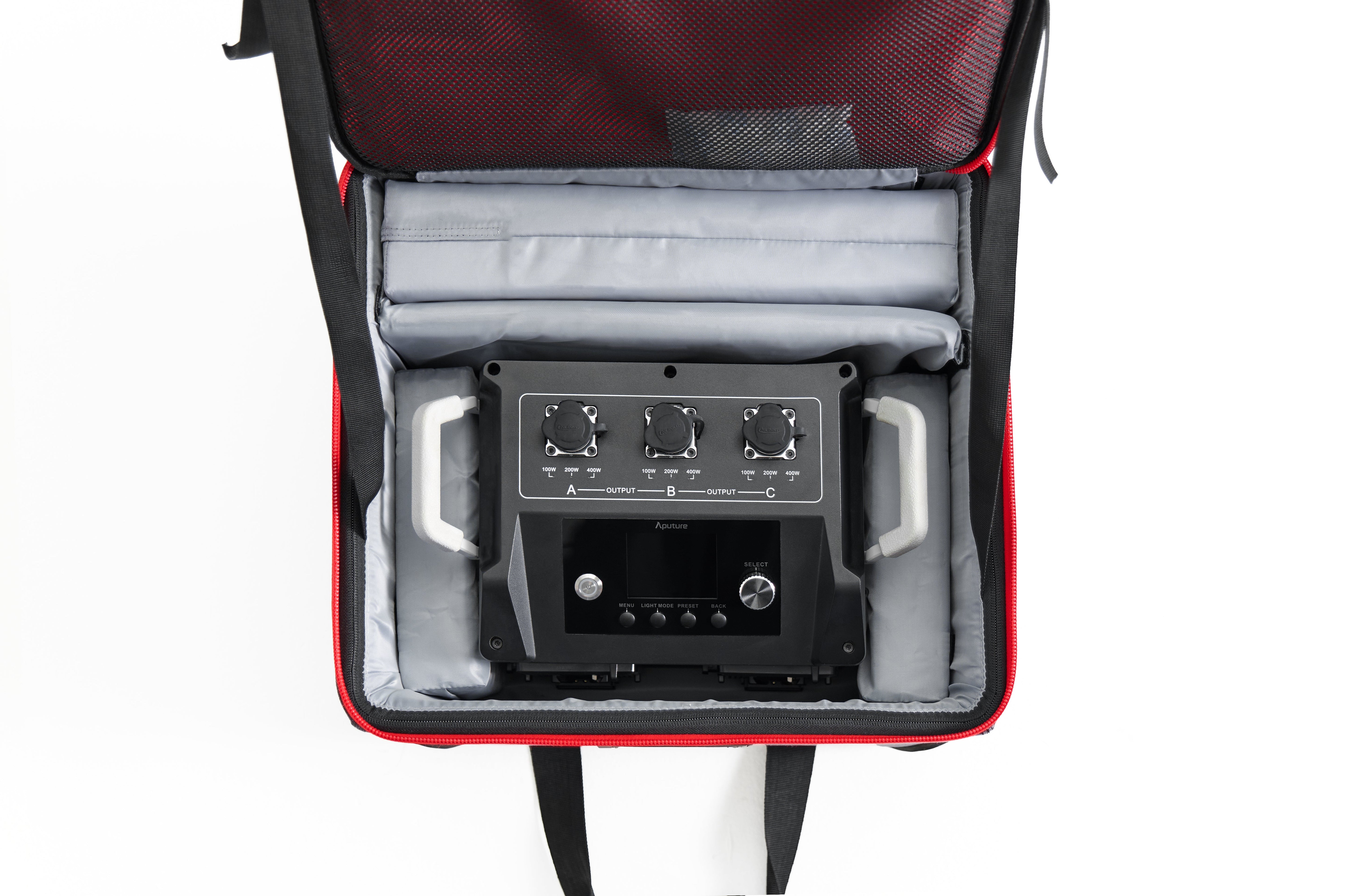 Aputure 400w Control Box inside the Control Box carry storage case. 