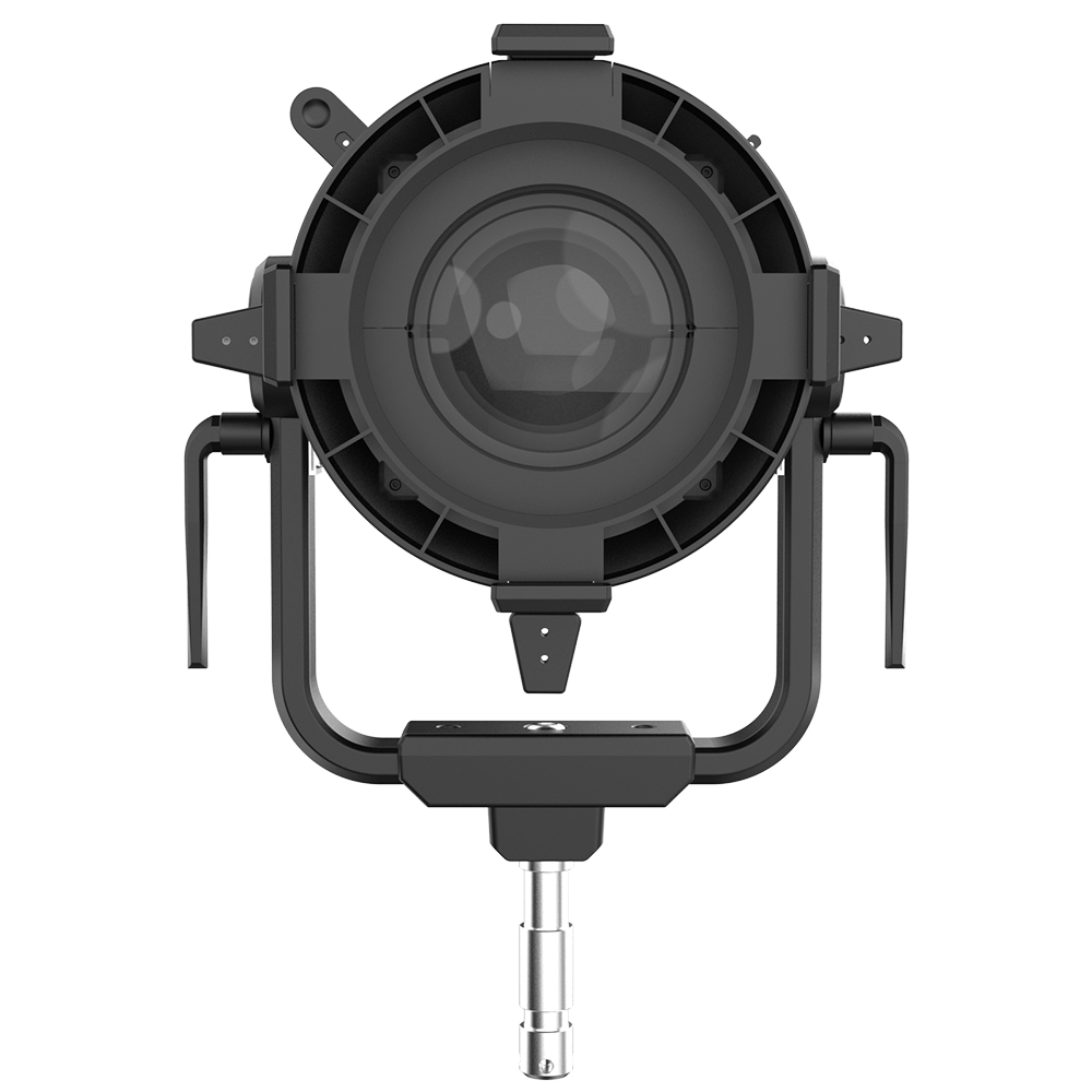 Front view of Aputure spotlight lens on a transparent background.