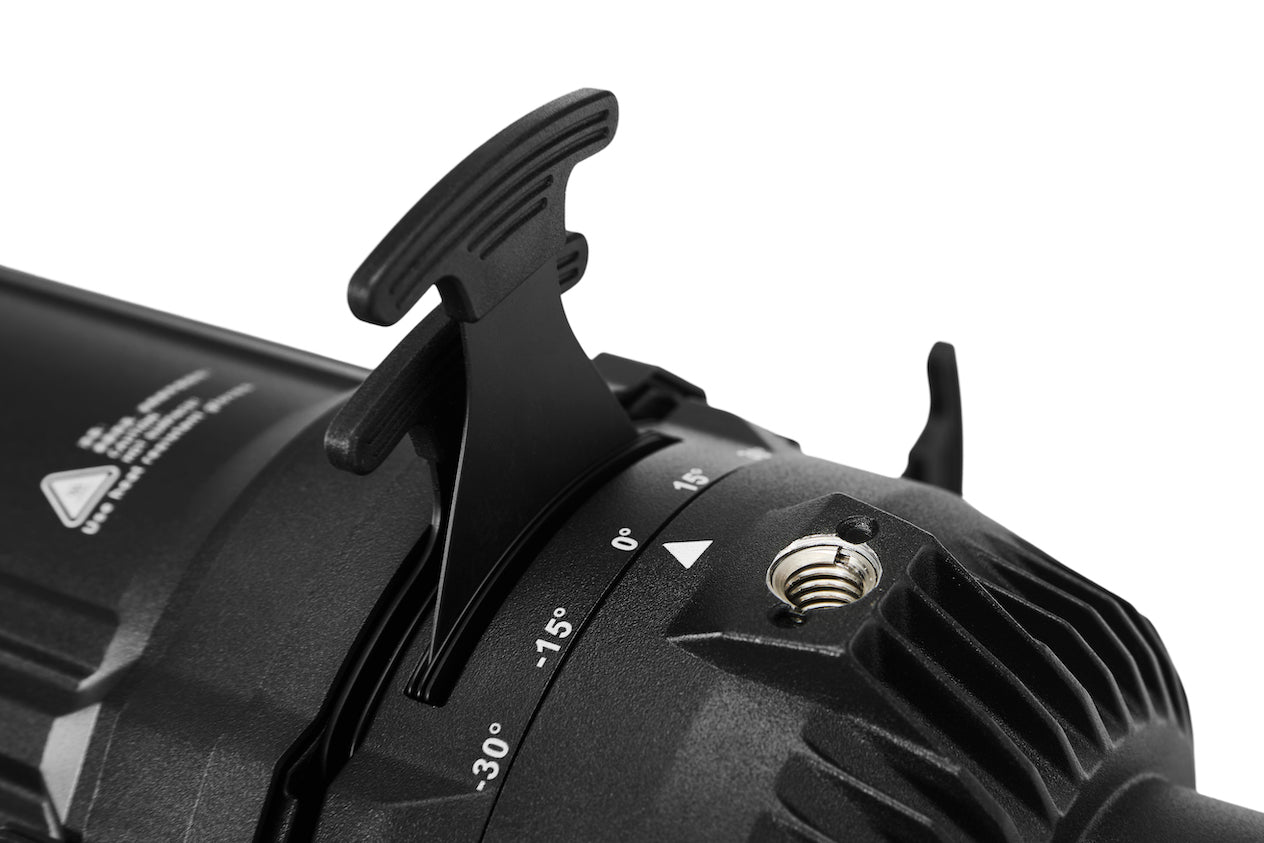 Detail image of an Aputure Spotlight Mini Kit with 19° Lens.