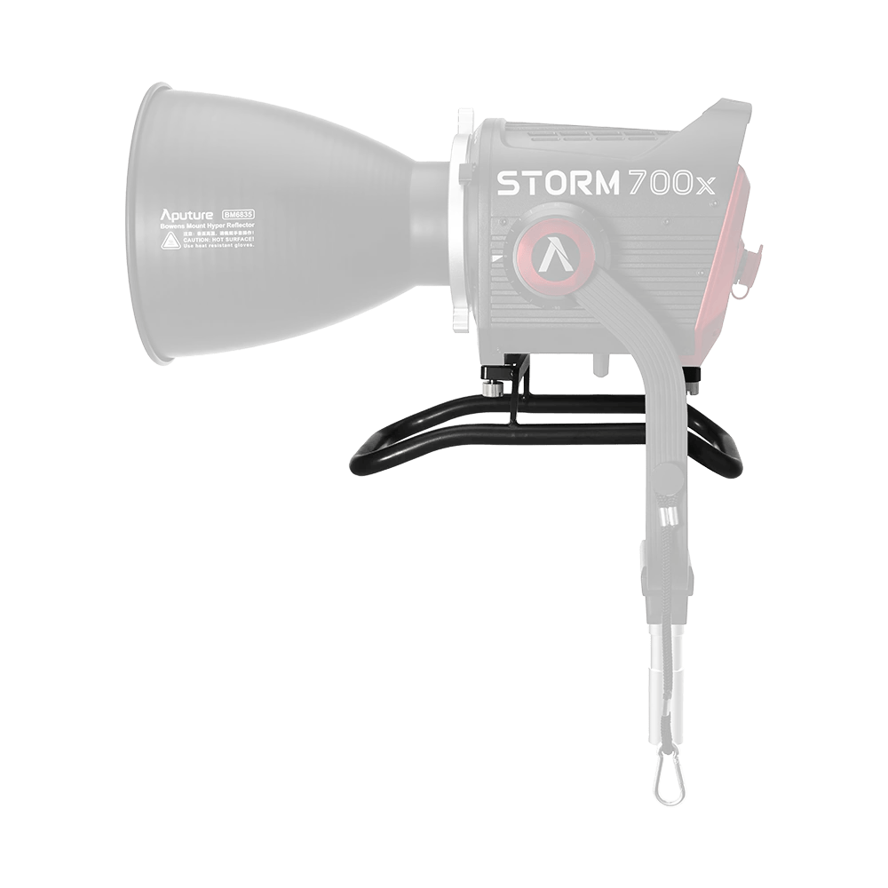 Aputure Storm 700x Skid with the 700x ghosted out for illustration purposes.