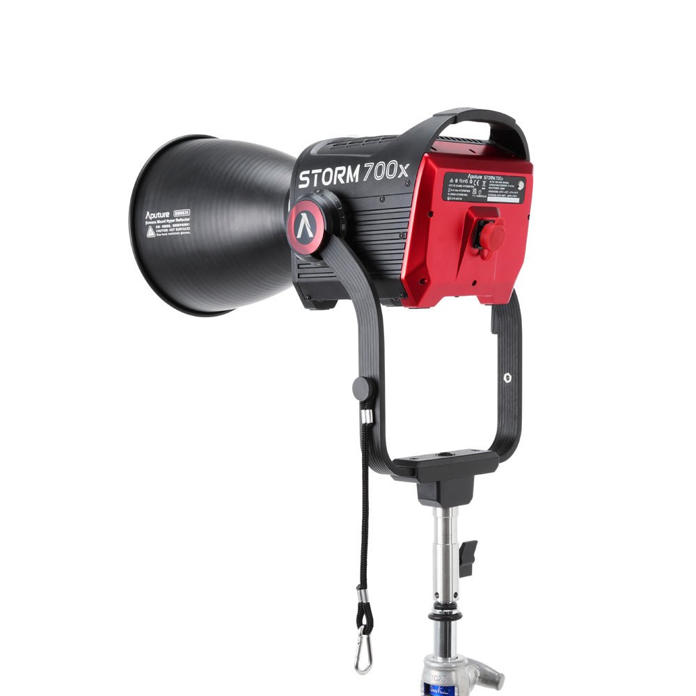 Rear 3/4 view of the Aputure STORM 700x.