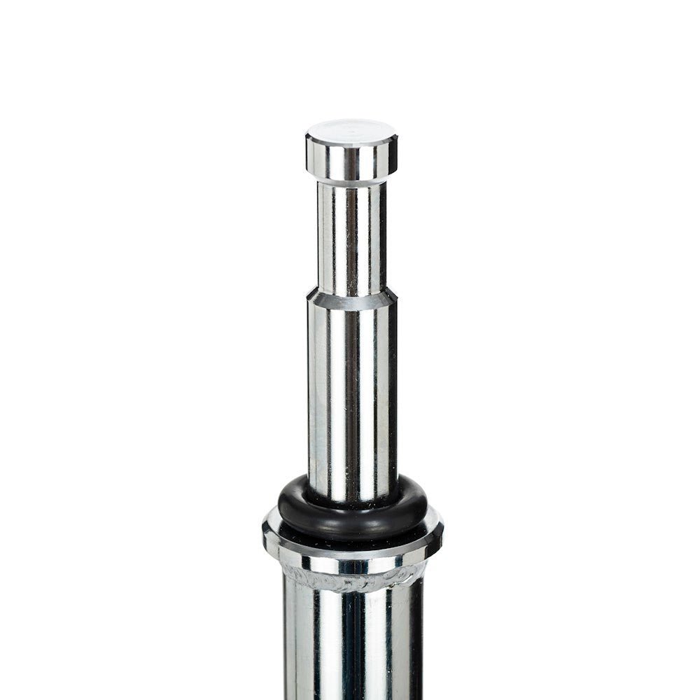 The 16mm 5/8th of an inch top receiver on the Avenger Chrome C-Stand 33, A2033L lighting stand on a white background. 