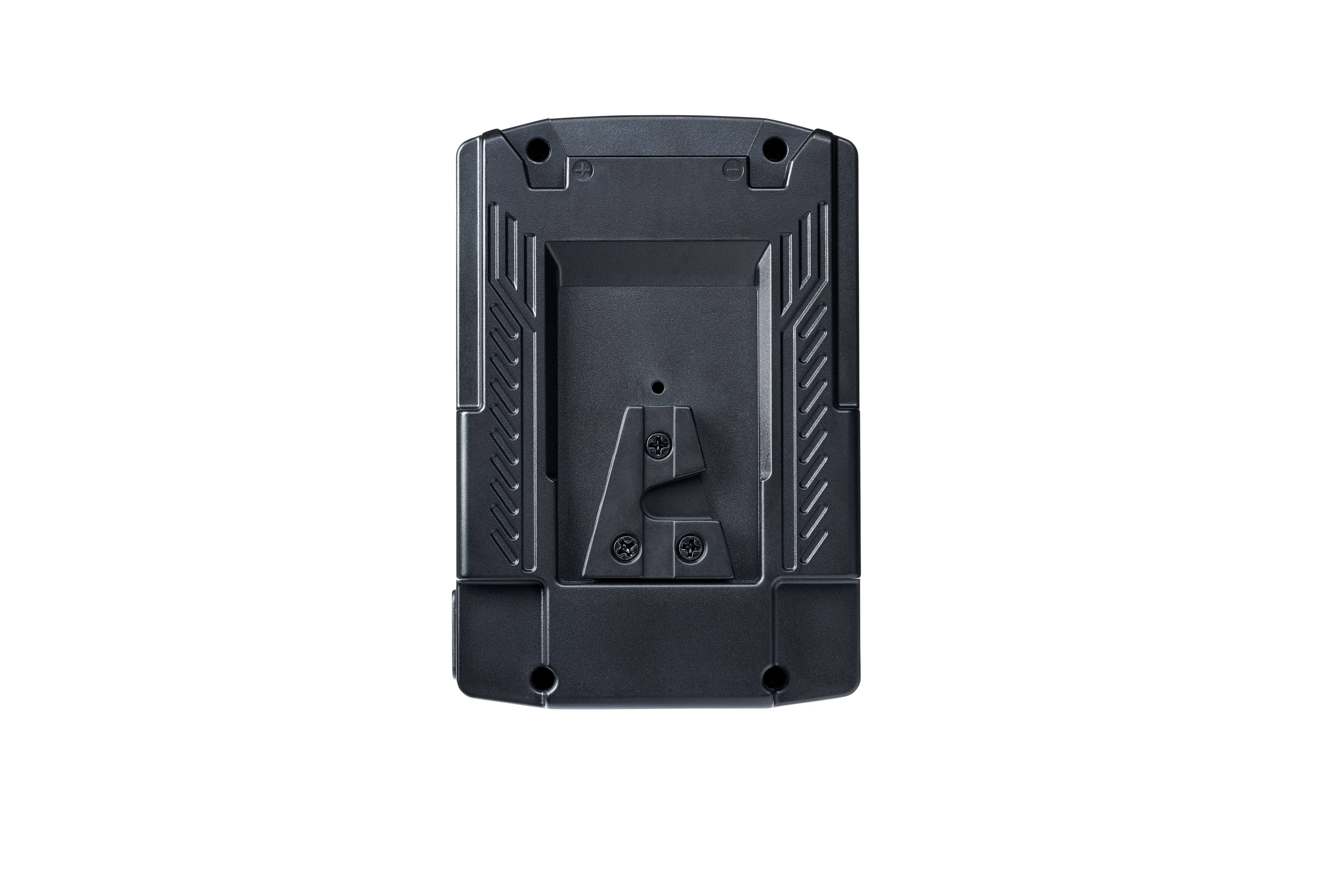 Rear view of a Broncolor Li-Ion 28V V-Mount Batter for Stelos 800 L Monolight.