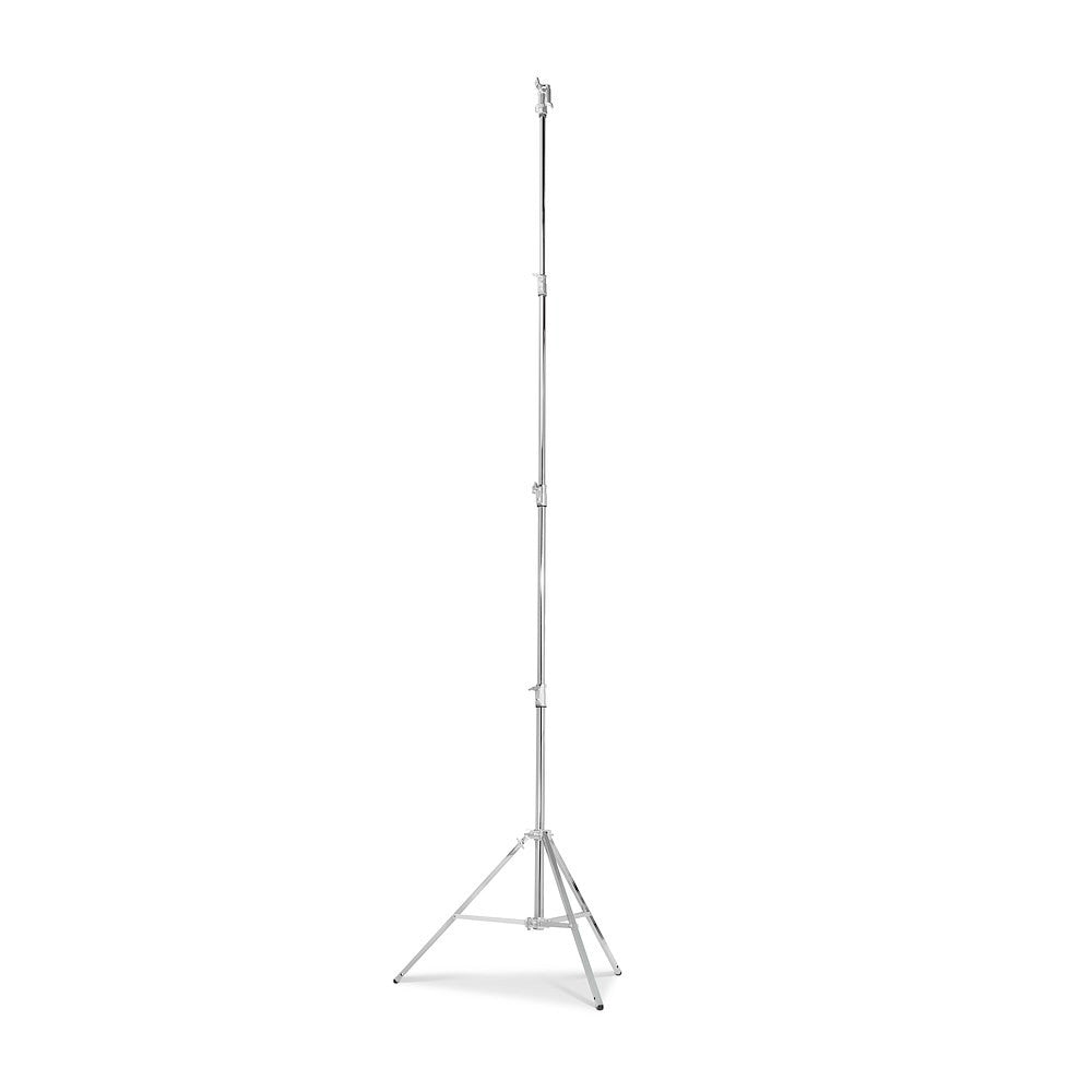 Avenger A1045CS Chrome Steel Combo light stand at full extension on a white background. 