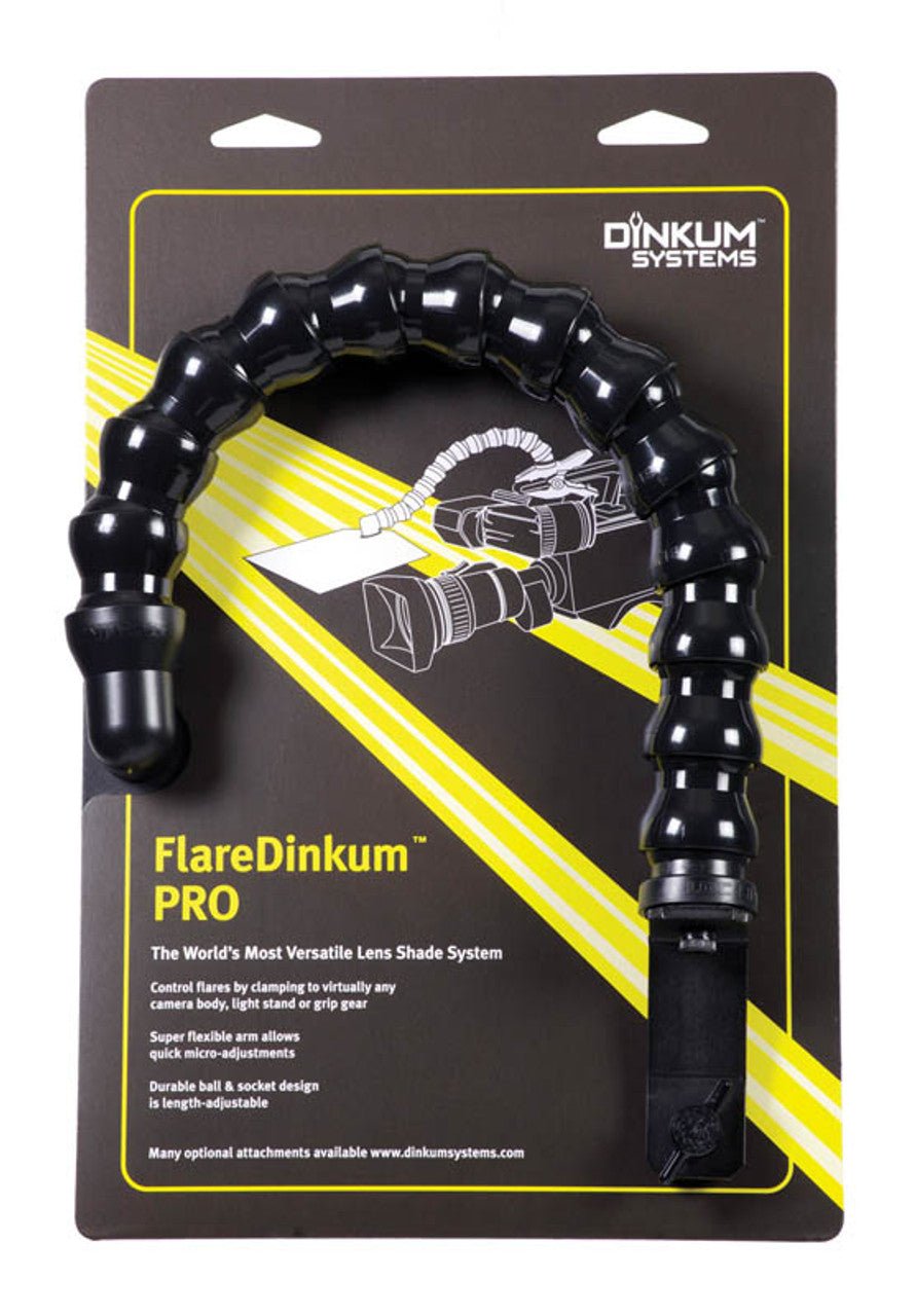 Dinkum PRO™ Lens Shade Fixed Base Mount in its selling packaging.