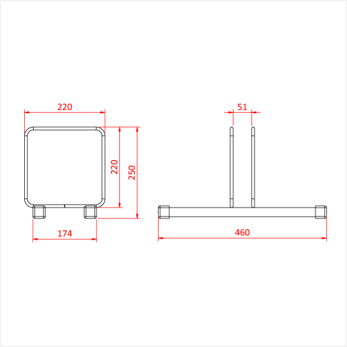 Floor Standing Polyboard Holder 50mm