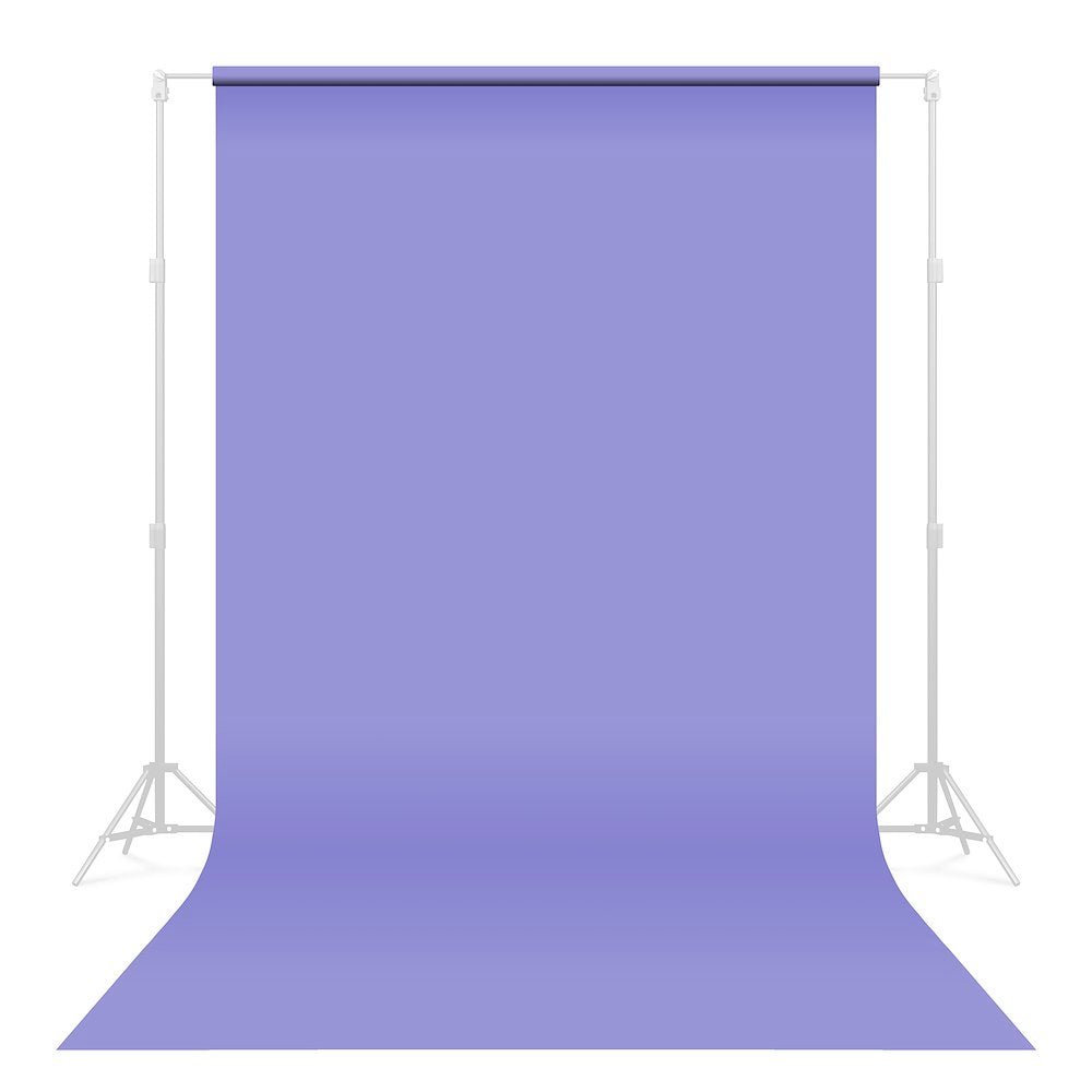 Purple Seamless Background paper ideal for  content creation, shown on optional background support kit that can be purchased separately. 