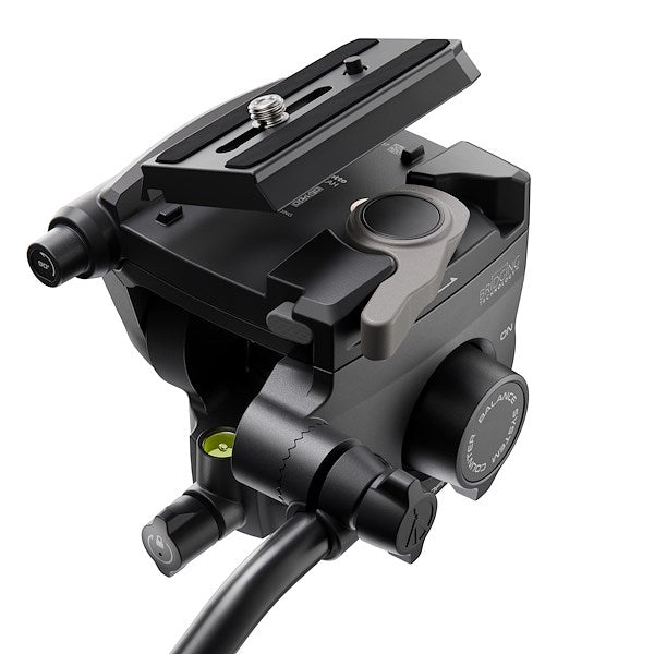 Birds eye view of the Manfrotto 500X Fluid Head with the plate elevated.