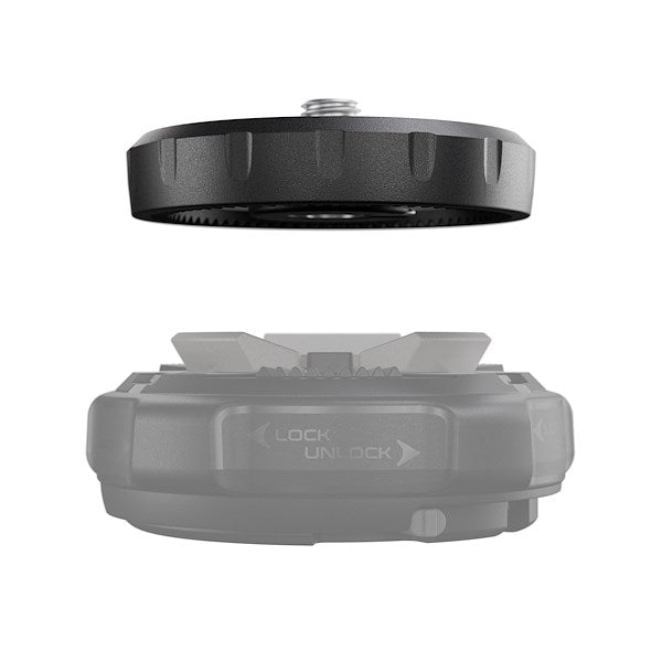 Manfrotto XChange Plate, with base ghosted out for illustration purposes.